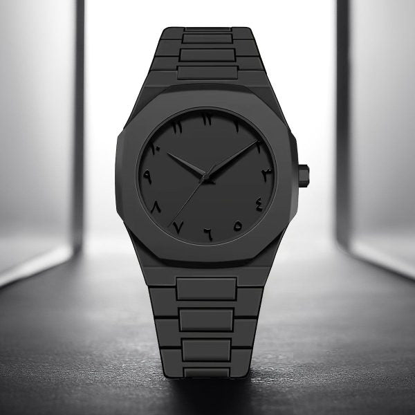 Full Black Analog Quartz Watch – Lightweight & Durable